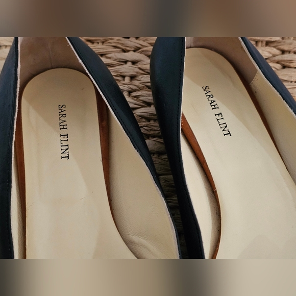 Sarah Flint Natalie Flats w Bow in Black Vachetta Size 10 (41) Made in Italy - Picture 8 of 16